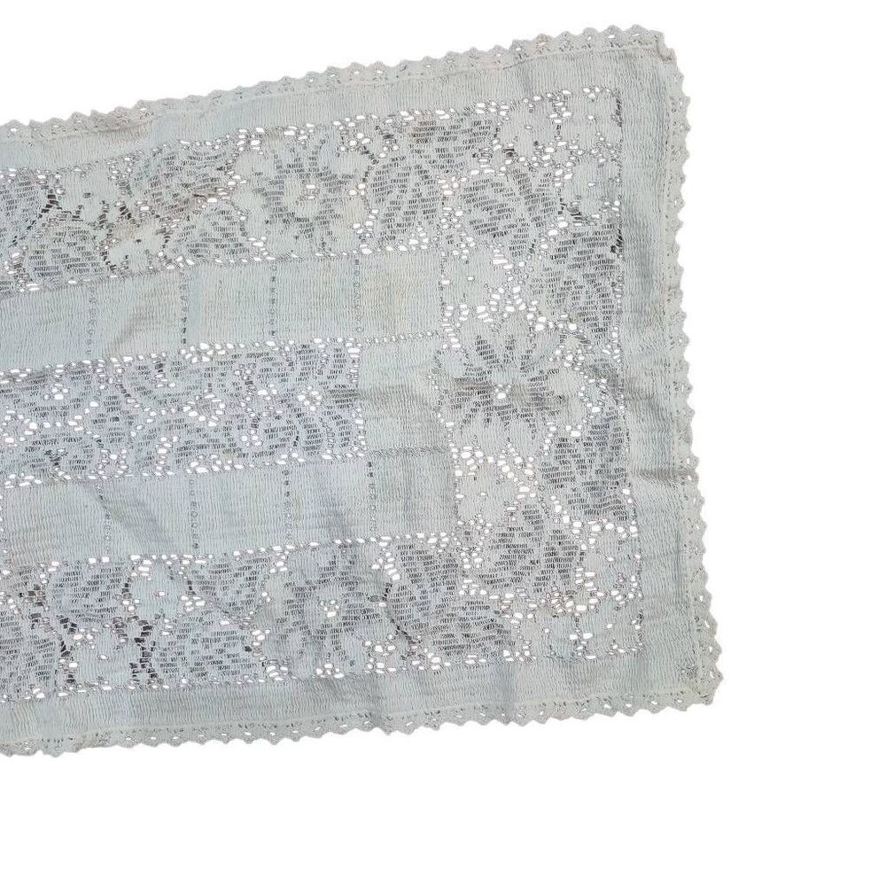 Table Runner, Vintage White 12" x 45" - Picture 3 of 6